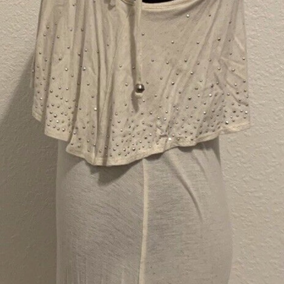 Vintage d'Closet Women's XS Spaghetti Strap Cotton Slip Sparkle Top Dress - Picture 4 of 11